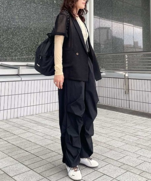 emmi ペチパンツ ワイドパンツ パンツ ギャザーディテールナイロン