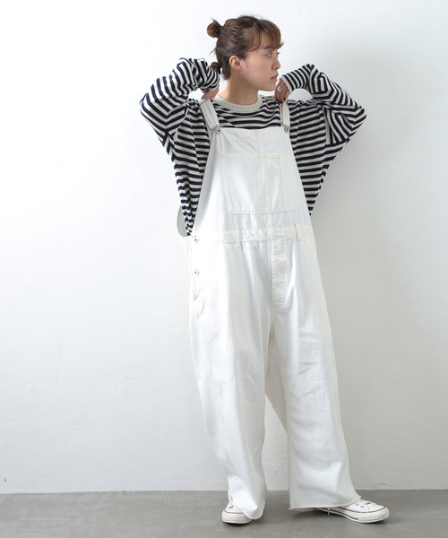 journal standard laxe デニム　オーバーオール　ホワイト JOURNAL STANDARD LUXE（ジャーナルスタンダード ラックス