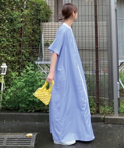 「CORNERS」 半袖ワンピース L オレンジ レディース_画像9