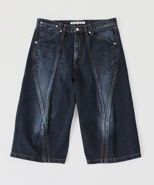 ジーンズ NVRFRGT / ネヴァーフォーゲット 3D TWISTED JORTS/DARK FADED INDI メンズの画像