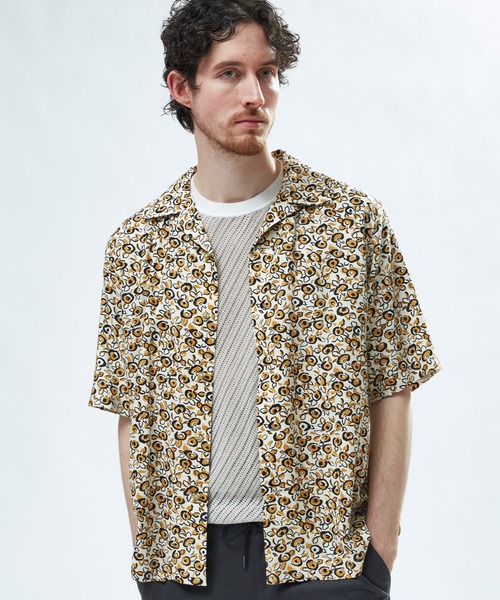 MEN'S BIGI（メンズビギ） アロハシャツ シャツ 半袖 レーヨンリネン