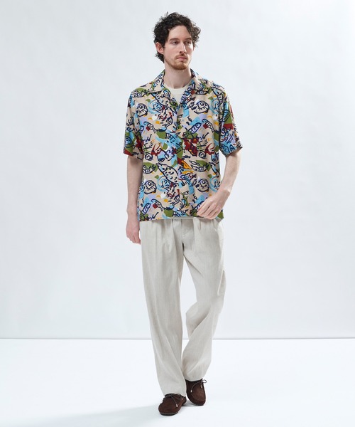 MEN'S BIGI（メンズビギ） アロハシャツ シャツ 半袖 レーヨンリネン