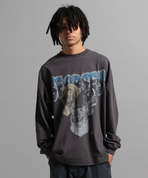 「GEORGE'S」 長袖Tシャツ MEDIUM グレー系その他 メンズ_画像4