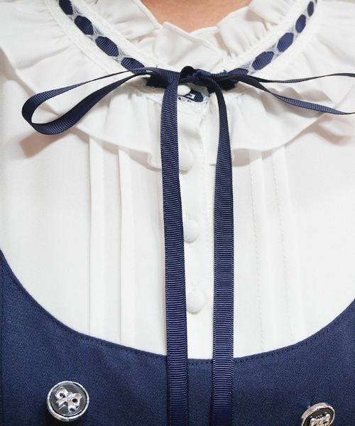axes femme POETIQUE ワンピース 半袖 姫袖風ドッキングOP