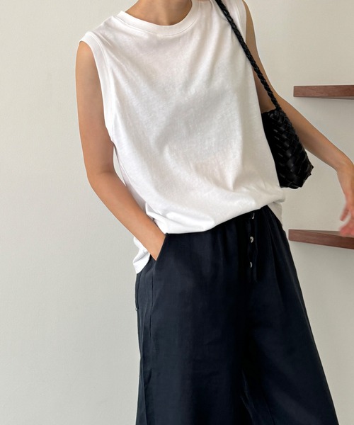 「CANAL JEAN」 ノースリーブトップス ONE SIZE ブラック レディース_画像2