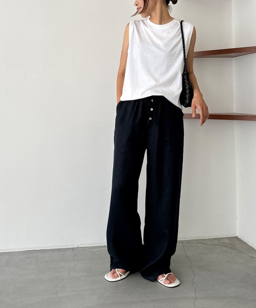 「CANAL JEAN」 ノースリーブトップス ONE SIZE ブラック レディース_画像4