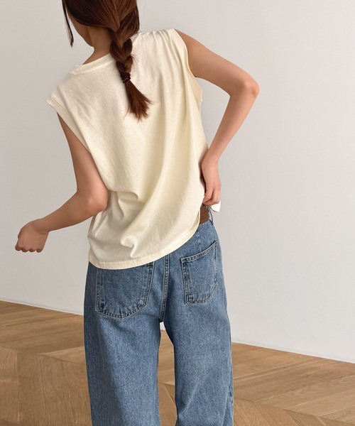 「CANAL JEAN」 ノースリーブトップス ONE SIZE ブラック レディース_画像8