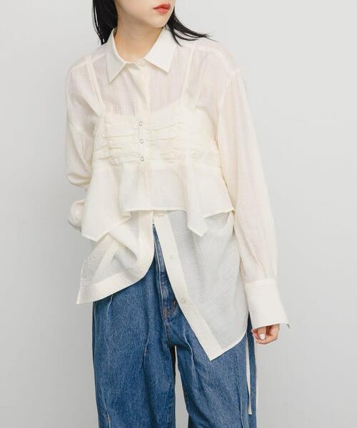 「KBF」 長袖ブラウス ONE ベージュ系その他 レディース_画像4