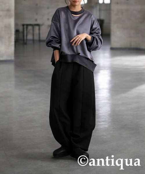 「antiqua」 パンツ ONESIZE ブラック レディース_画像6
