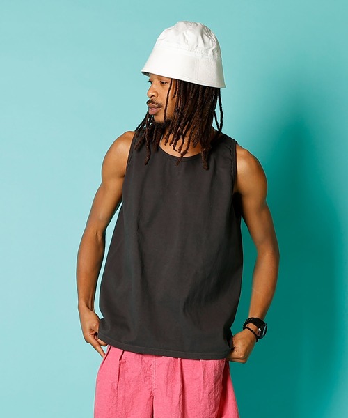 GU⭐️ビジュー付きタンク／モスグリーンＬ Goodwear タンクトップ 「MADE IN USA」TANK TOP/ メンズ