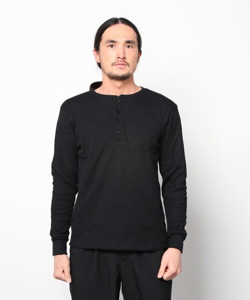 Bling Leads ヘンリーネック tシャツ 20/- サーマル 袖リブ ヘンリー