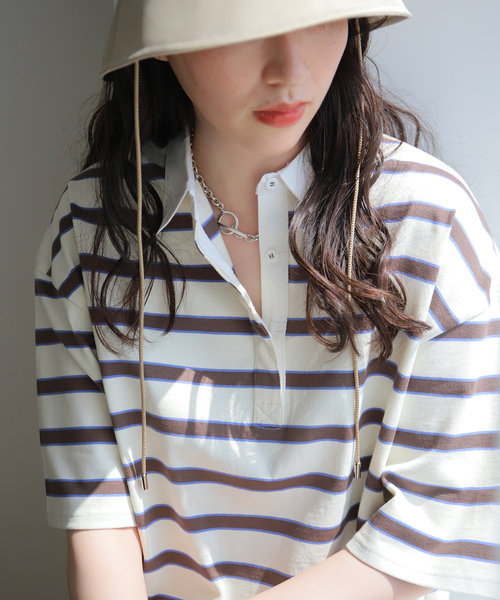 SLOBE IENA（スローブイエナ） tシャツ 半袖 マルチボーダーラガー