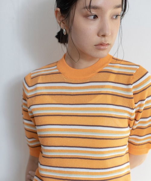 Audrey and John Wad ニット セーター グロッシーリブマルチ