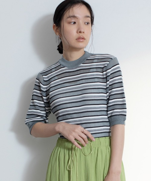 Audrey and John Wad ニット セーター グロッシーリブマルチ