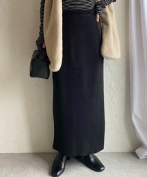 vintage プリーツ　ロング　スカート　ストレート She's Closet スカート ストレートIラインハイウエストロング