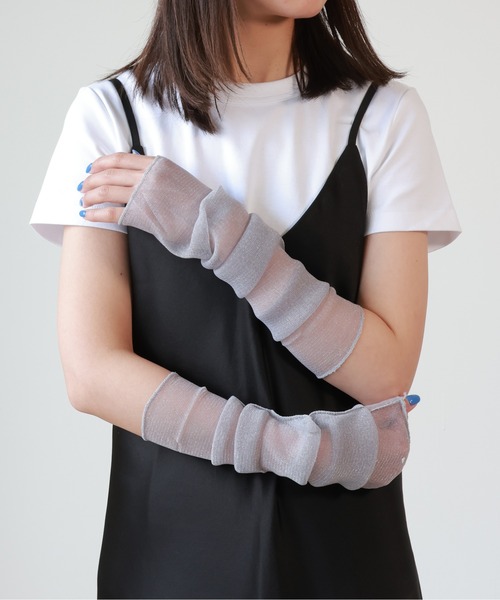 emesuelee アームカバー シースルーアームカバー 透け素材