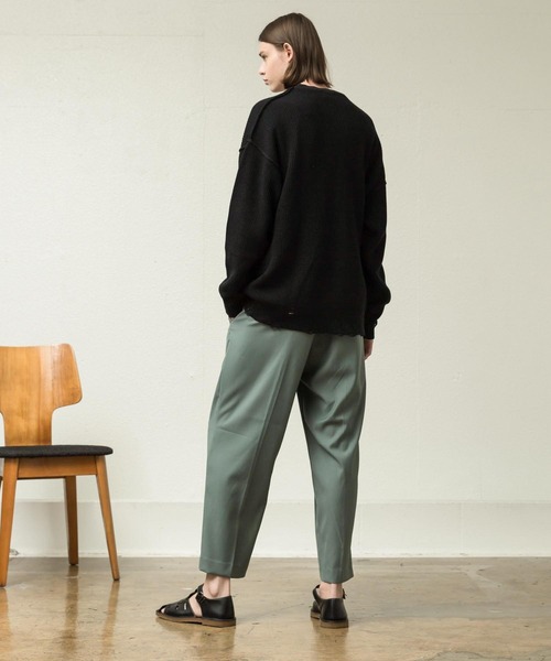SLICK カーディガン コットンアクリルダメージニット