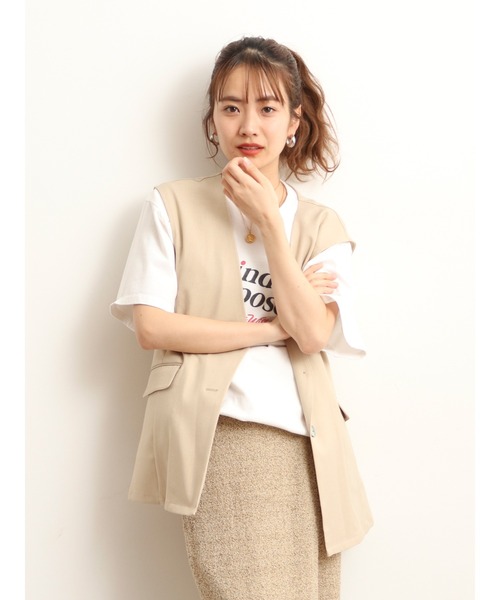 マルチサイズ ベスト ジレ ルーズシルエットベスト レディース