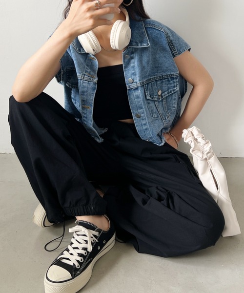 [NICEGHOSTCLUB]コットンウォッシュドパラシュートパンツ_ブラ NICEGHOSTCLUB]コットンウォッシュドパラシュートパンツ_ブラ