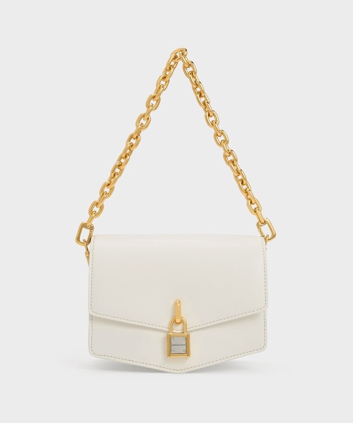 CHARLES ＆ KEITH ショルダーバッグ バッグ ロックモチーフ ジオ