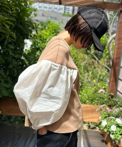 ブラウス シャツ ツイストシャツスリーブプルオーバー