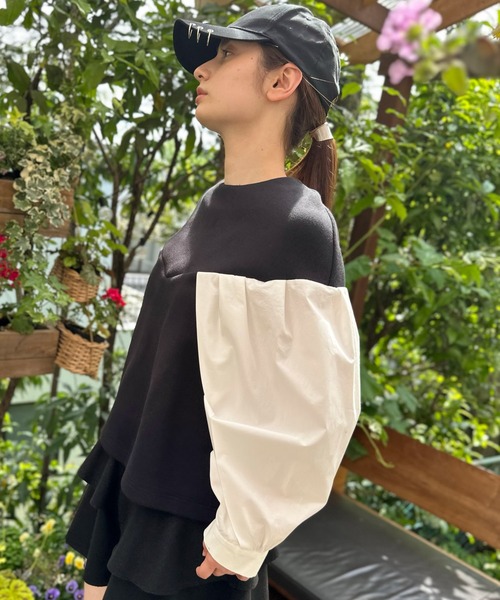 ブラウス シャツ ツイストシャツスリーブプルオーバー