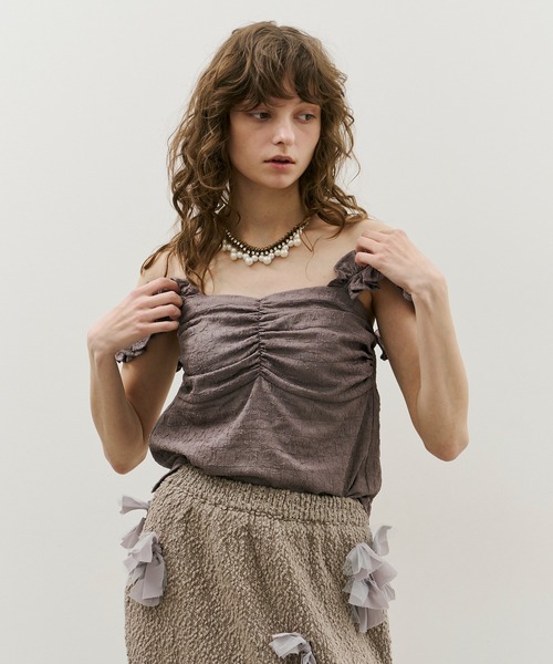 Chloé フリル付きタンクトップ 茶 Chloé フリル付きタンクトップ 茶