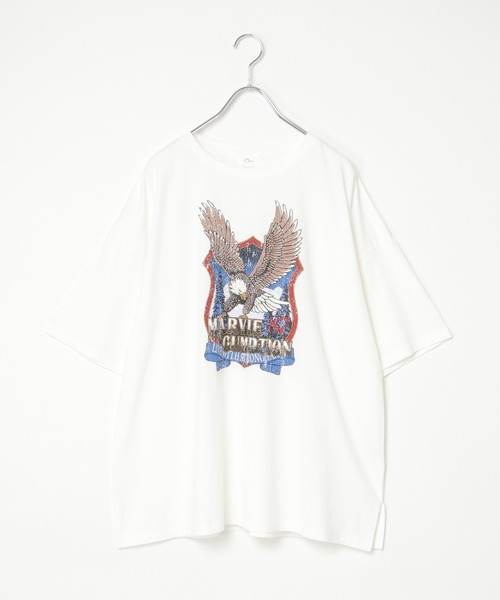 notch. tシャツ 半袖 イーグルプリントビッグTシャツ レディース