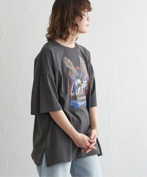 notch. tシャツ 半袖 イーグルプリントビッグTシャツ レディース