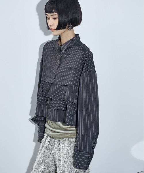 MaxMaraアウトレット●ピンストライプ ボクシークロップドベスト ピンストライプクロップドベストビスチェ | LVEU.（ラブユ.）