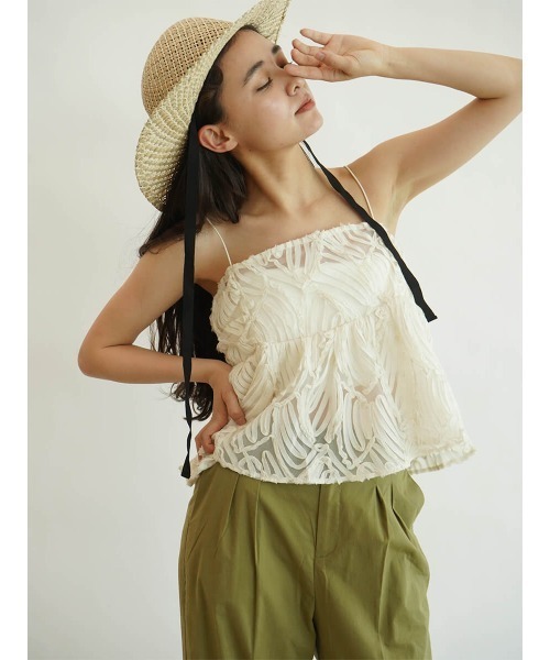 Cord embroidery ribbon bustier レディース
