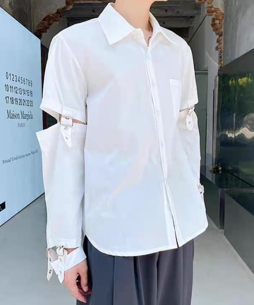ブラウス シャツ A'GEM/9 × .kom「NOVESSEL/ノベセル」袖セパレートシャツ レディース メンズ NOVESSEL ブラウス シャツ A'GEM/9 × .kom「NOVESSEL/ノベセル