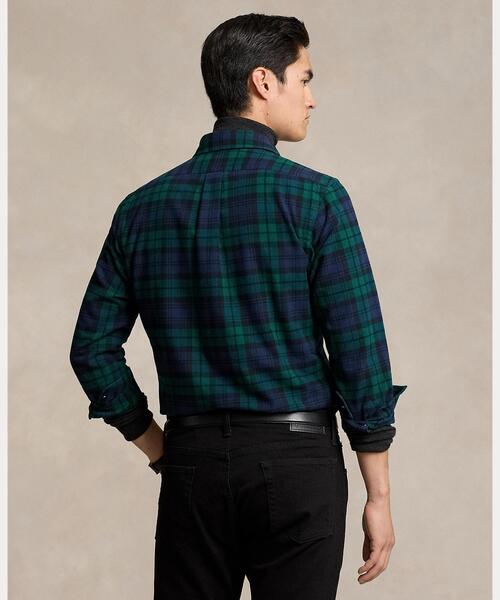 【美品 現行 QR】Ralph Lauren オックスフォード チェック M クラシック フィット チェック ブラッシュド オックスフォード
