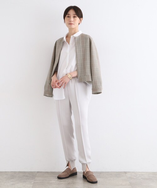 ブルゾン アウター 「洗える／UVケア」グレンチェック柄リバーブルゾン レディース | INDIVI | 10