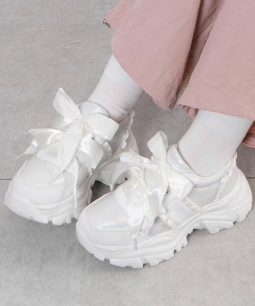 WEGO（ウィゴー） スニーカー WEGO/ダブルリボン厚底ダッドスニーカー