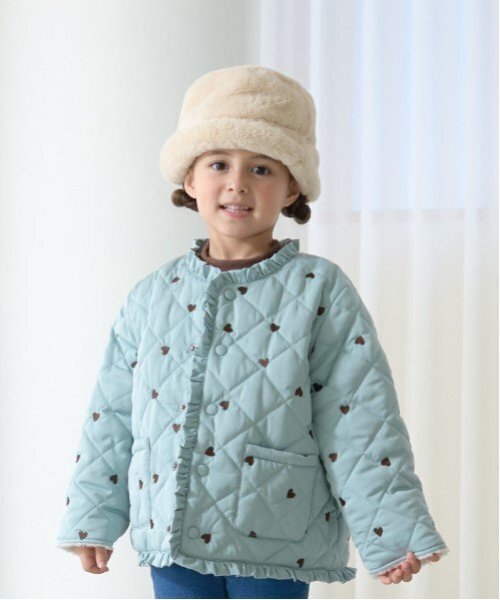 ブルゾン アウター ノーカラーハート刺しゅうブルゾン キッズ 子供服 女の子 | ブランド登録なし | 04