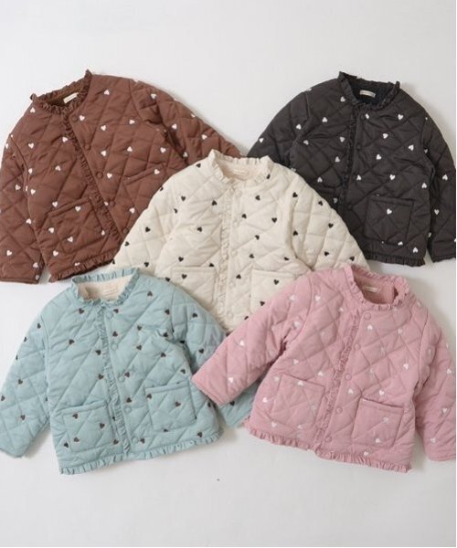 ブルゾン アウター ノーカラーハート刺しゅうブルゾン キッズ 子供服 女の子 | ブランド登録なし | 06