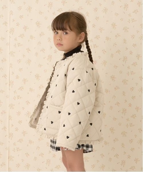 ブルゾン アウター ノーカラーハート刺しゅうブルゾン キッズ 子供服 女の子 | ブランド登録なし | 15