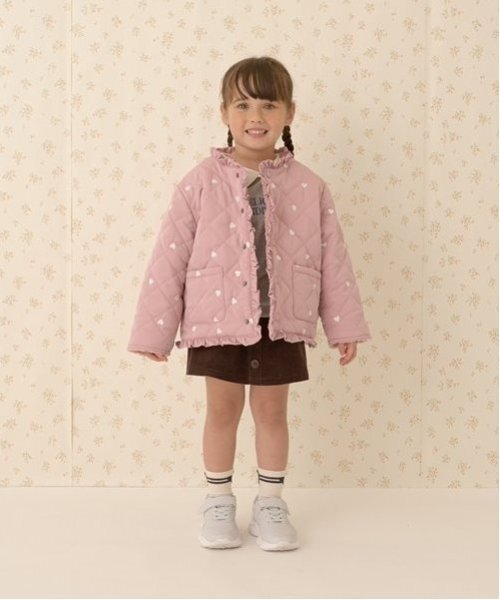 ブルゾン アウター ノーカラーハート刺しゅうブルゾン キッズ 子供服 女の子 | ブランド登録なし | 16