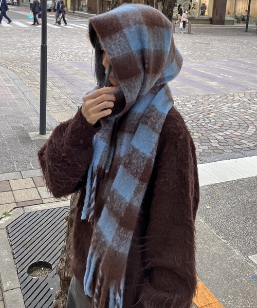 ONFLEEK マフラー ストール 「ユニセックス」モヘアタッチ ボリューム