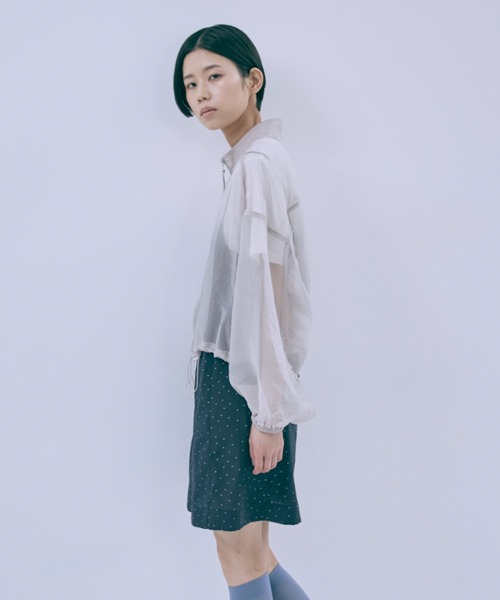 のんの　ミルポア　アウター EN NEUME ブルゾン アウター Double Zip Sheer Blouson