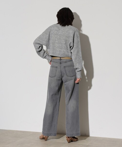 INDIVI GALLEST カーディガン スパンコールジップカーディガン