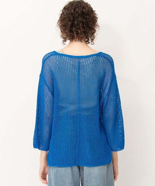 ニット セーター Mix Blue Mesh Ribbon Knit レディース Mix Blue Mesh Ribbon Knit