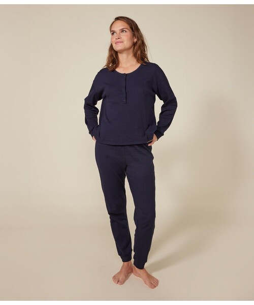 PETIT BATEAU（プチバトー） パジャマ ルームウェア 2x2リブ編み