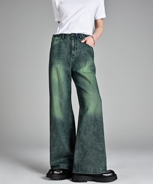 ADRER ジーンズ vintage side belt flare denim slacks