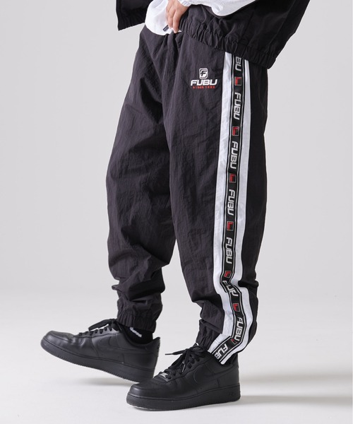 FUBU フブ ナイロンパンツ ロゴ刺繍 USA製 サイドライン ボトム L 黒 FUBU（フブ） パンツ 「FUBU/フブ」Track Pants/サイドロゴライン