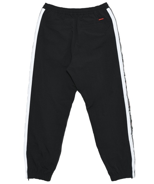 黒パンツ ウエストゴム ロゴプリント お腹が苦しくならない パンツ 綿 レディース ストレート ストレッチ 黒