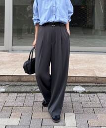 fredy emue スラックス パンツ とろみツイルタックスラックス