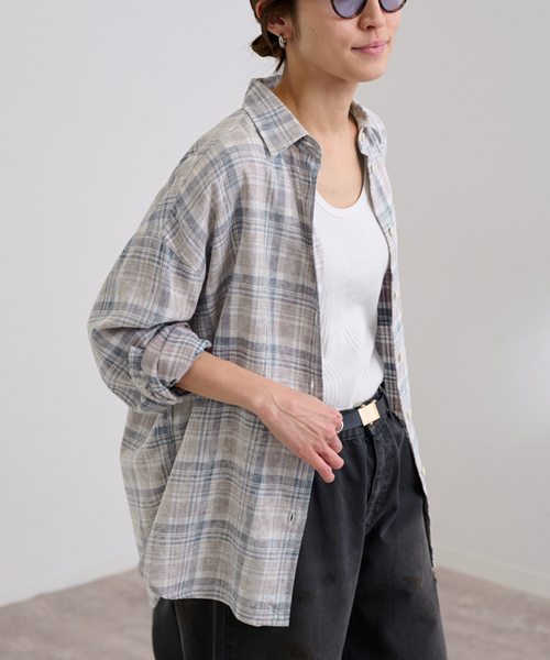 ブラウス シャツ シャギービッグチェックシャツ レディース notch.（ファッション） ブラウス シャツ シャギービッグ