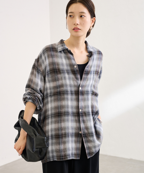 FRAMeWORK TOWNCRAFT 60S ombre check シャツ FRAMeWORK ブラウス シャツ TOWNCRAFT 別注 60S ombre check